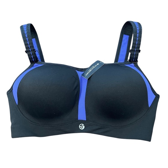 Soma Sports Bra Max Support Contour Underwire Black Royal Blue Size 34D - Picture 1 of 7